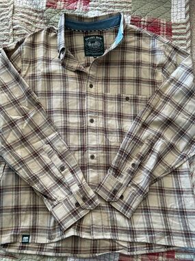 DAIRY BOY Beige Plaid Button-Down Shirt